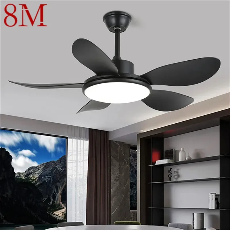 

8M Modern Fan Light Luxury Living Room Restaurant Bedroom Study LED Ceiling Fan Light Remote Electric Fan Light