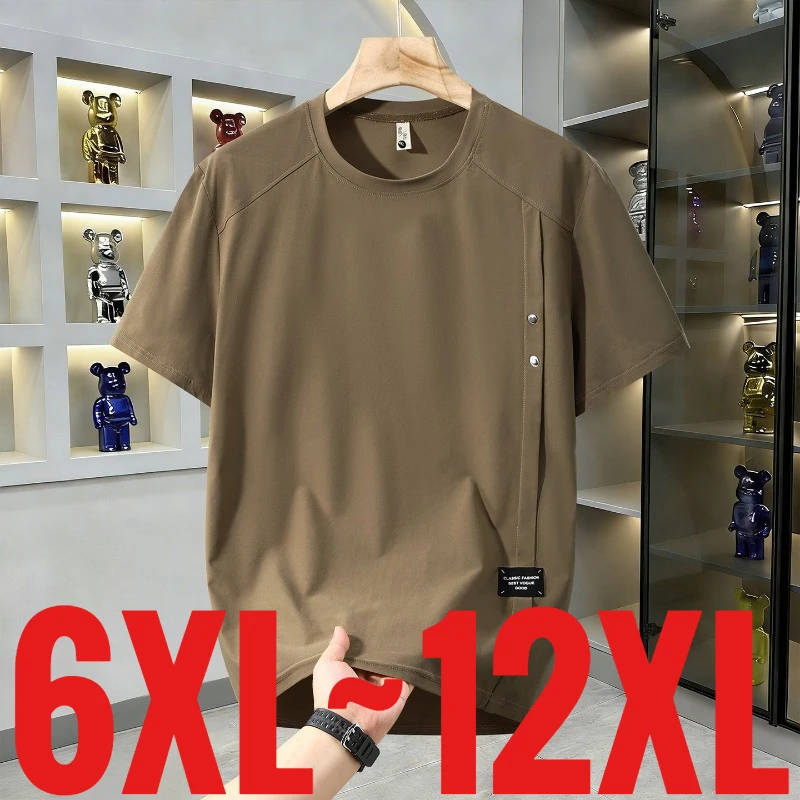 Extra Big Size Mens Casual T Shirt Short Sleeve Oversized Tshirt Male 12XL Plus Large 6XL 7XL 8XL 9XL 10XL 170kg 150kg Loose Fit