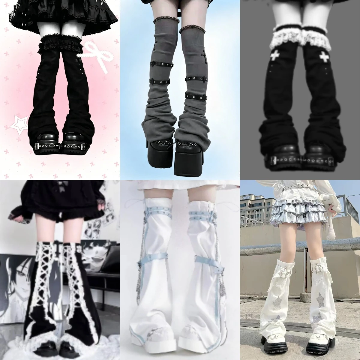 Vintage Design Leg Warmers Women Y2K Subculture JK Knee Socks Spicy Girls Autumn Winter Korean Street Daily Accessories
