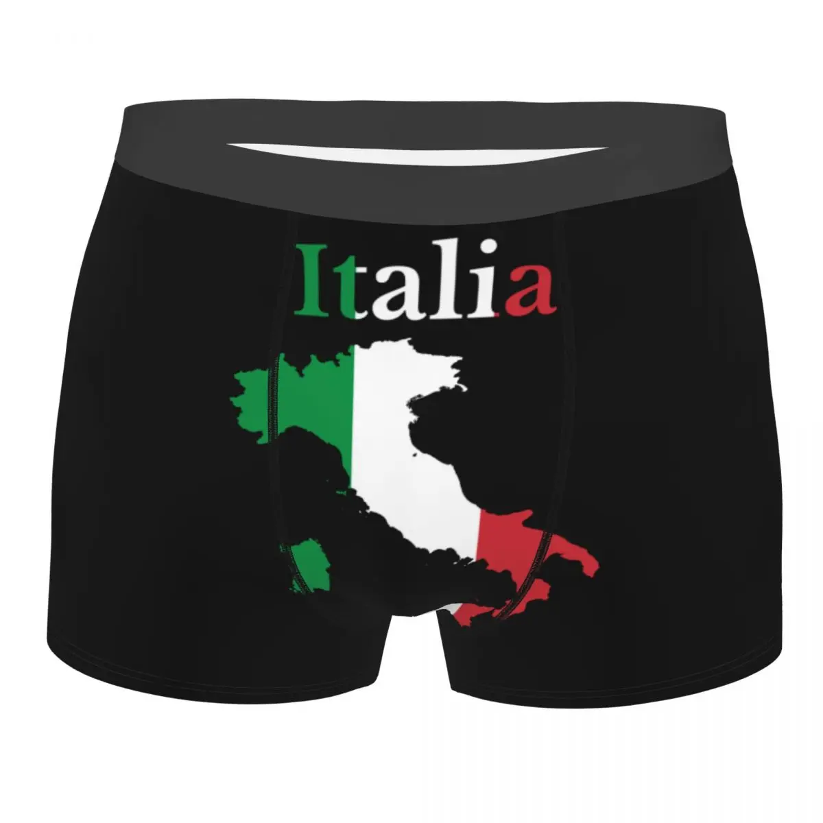 Custom Italy Map Flag Boxers Shorts Mens Italian Patriotic Briefs Underwear Fashion Underpants