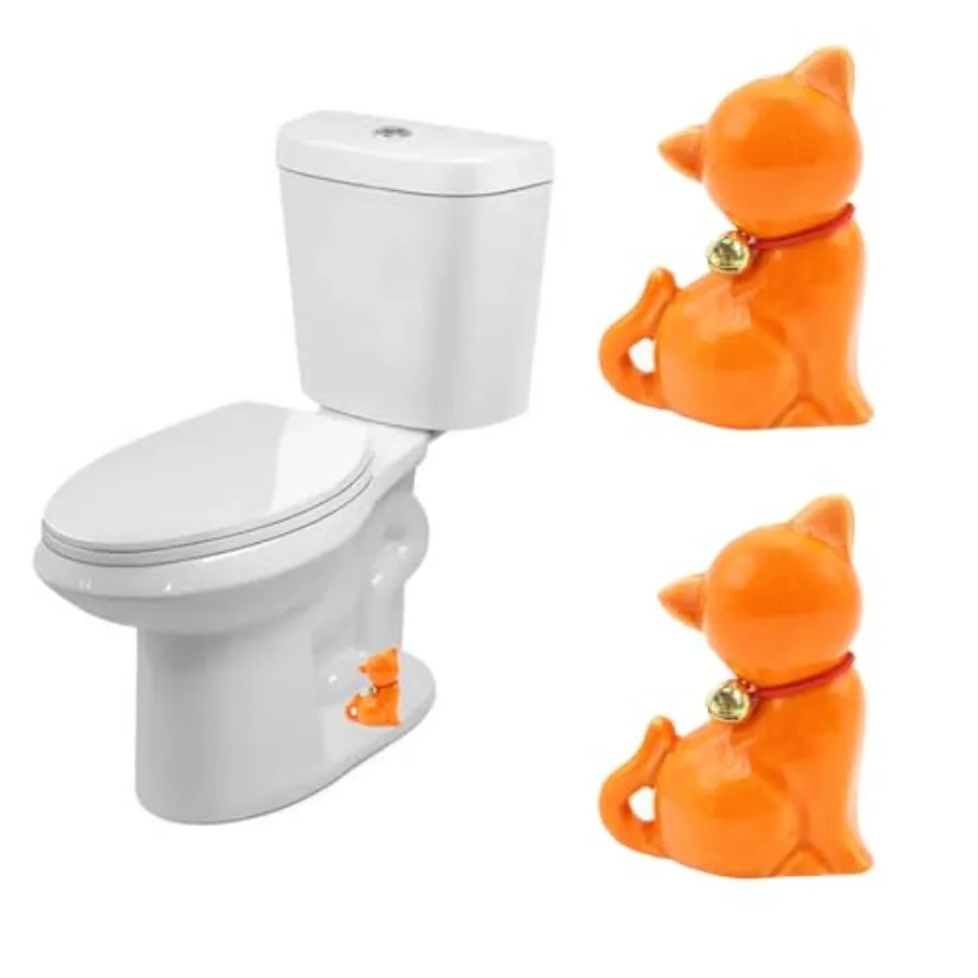 

2 Pcs Cat Ceramic Toilet Bolt Covers, Cute Animal Ceramic Toilet Bolt Covers Decorative, Toilet Bolt Cover for Bottom, Decorati