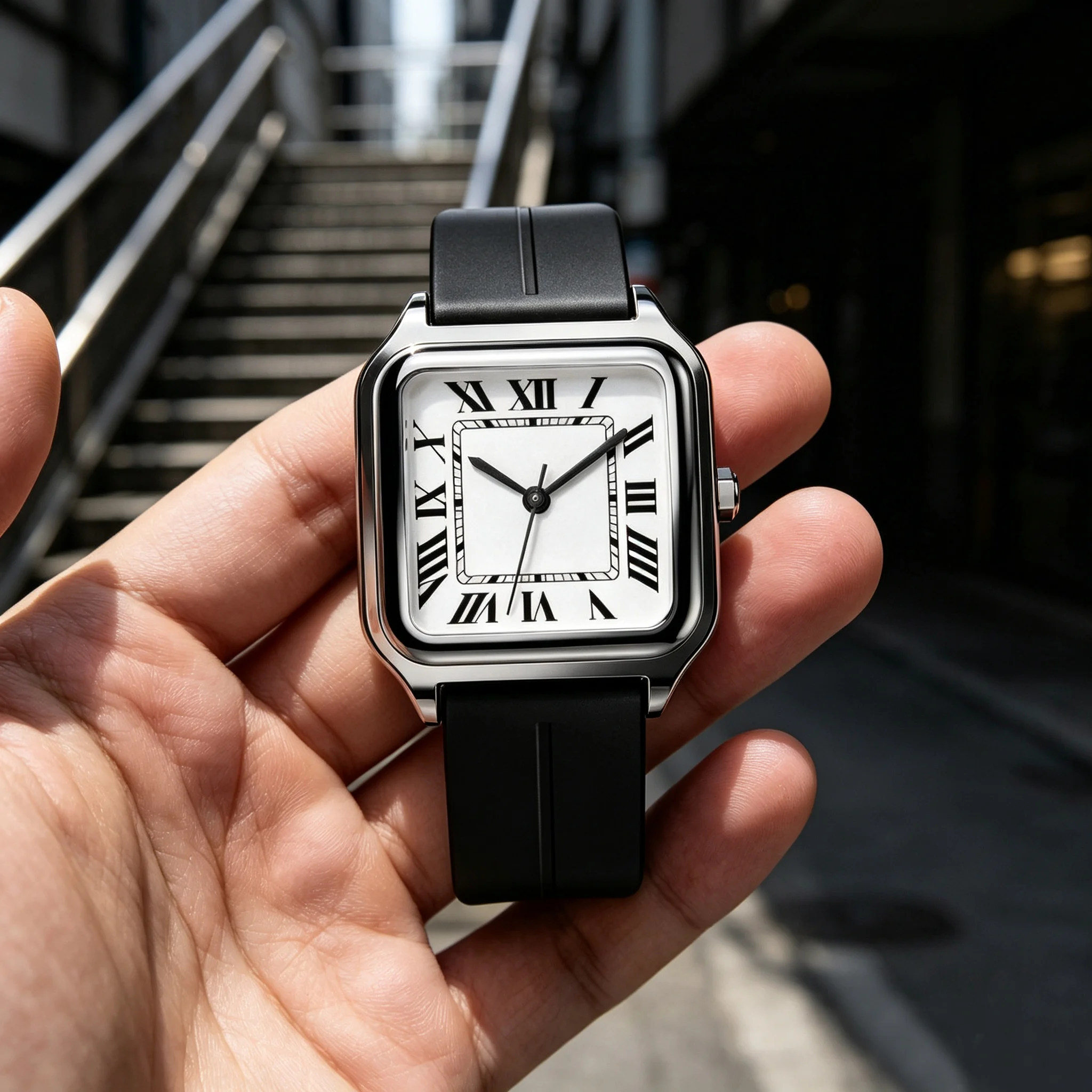Men's square luxury watch, wit - Luxury Watch With Arabic Numerals ulasan dan harga