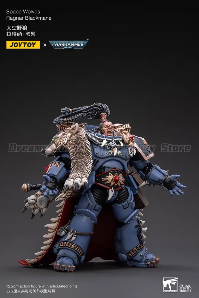 【متوفر】جسم الحركة الأصلي JOYTOY Warhammer 40K Space Wolves Ragnar Blackmane 1/18