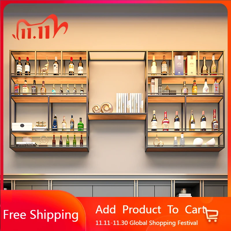 

Organization Display Bar Wine Rack Accessories Iron Restaurant Display Rack Rustic Storage Coffee Meuble Bar Outdoor Furniture