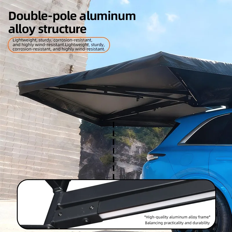 Quick-Open 270-Degree Fan-Shaped Car Awning Side Tent
