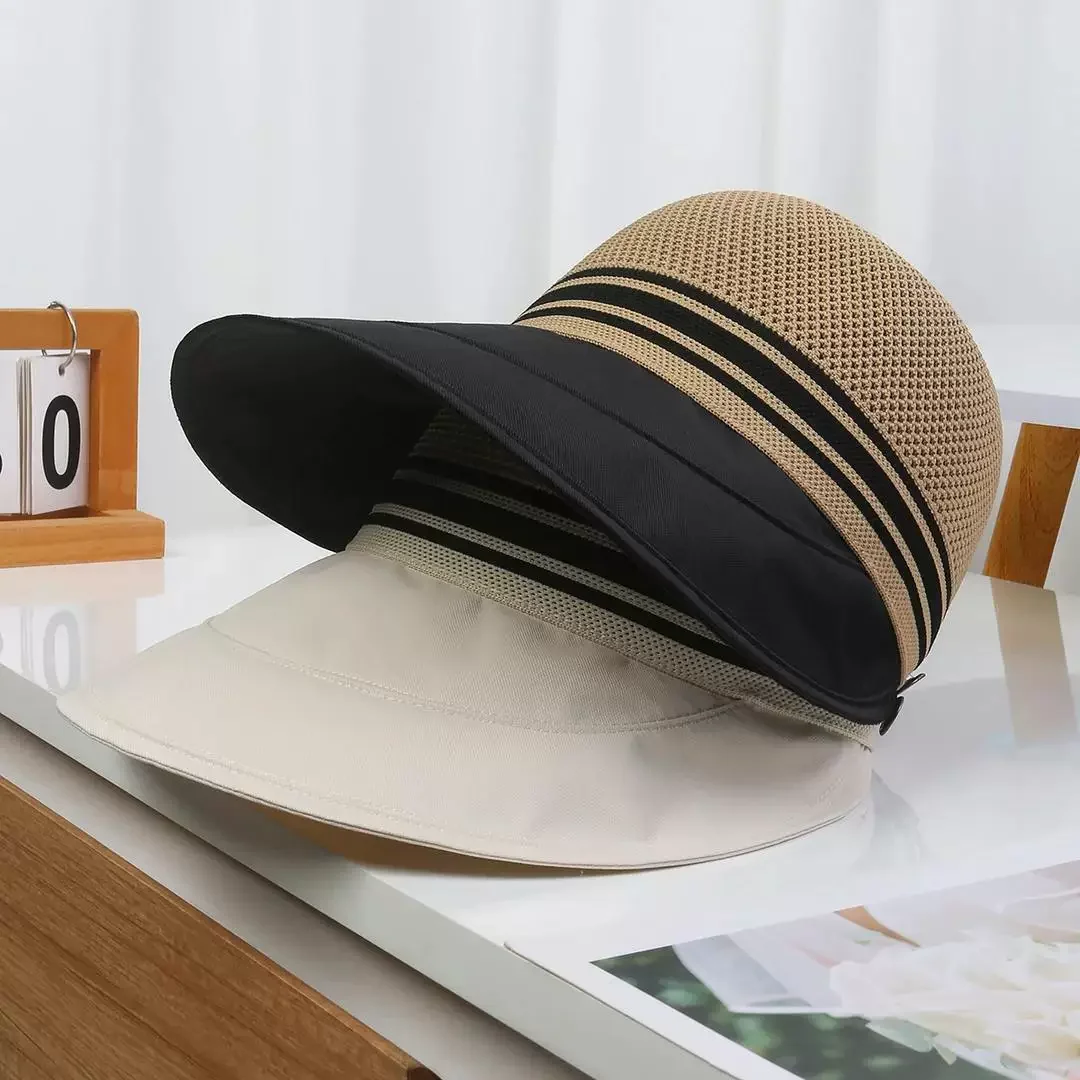 Sombrero de Pescador para Mujer, Verano 2026, Transpirable, con Ala Ancha, Protección Solar, Estilo Moderno, Tipo Gorra de Pico de Pato
