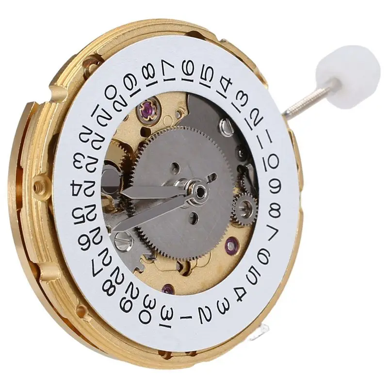 AFOURT-2X 4-Zeiger-Uhrwerk 25 Juwelen 2836 Automatisches Mechanisches Uhrwerk Datum bei 3 Uhr für ETA 2836-2 GMT Gold – Detail 4