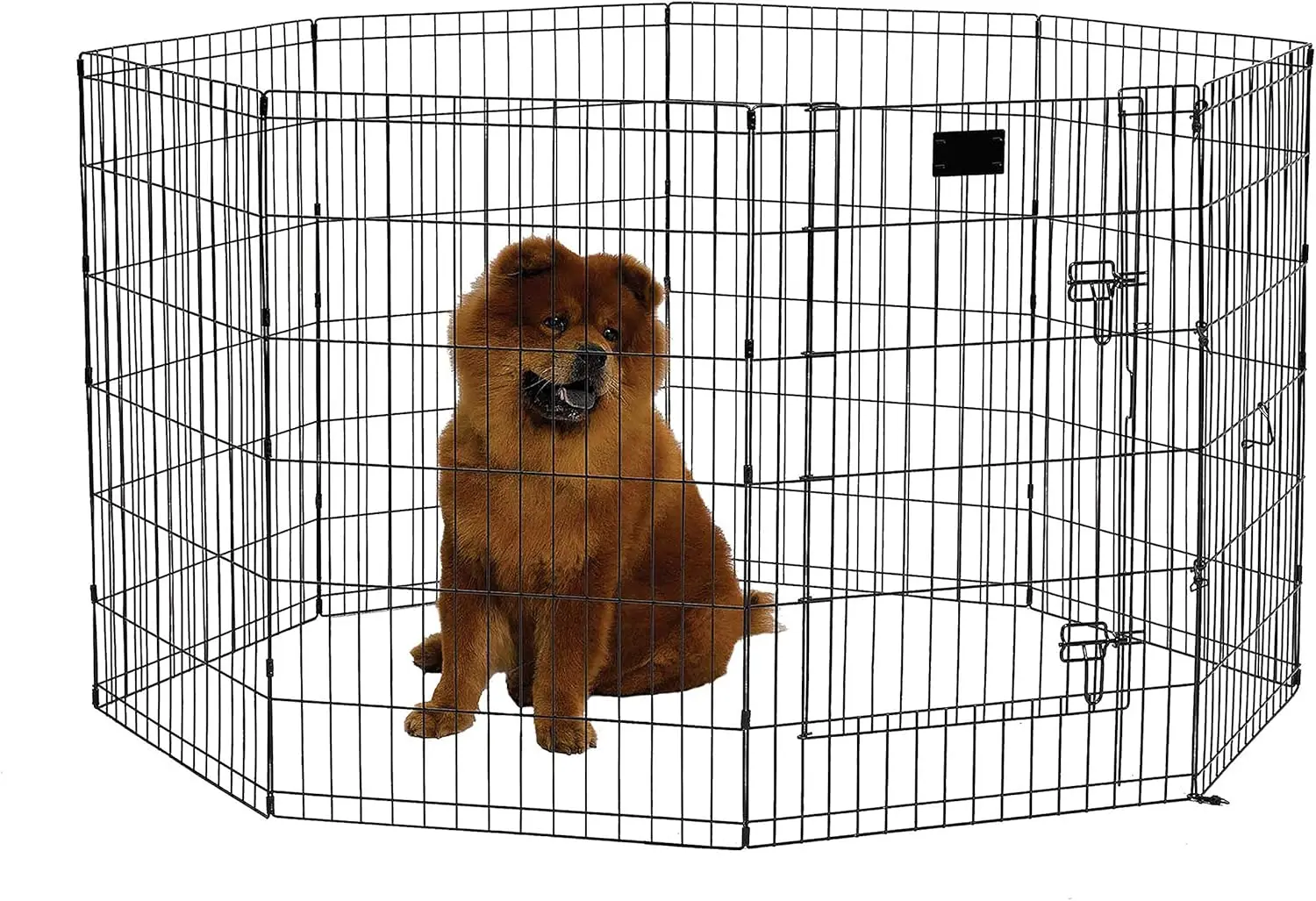 

Folding Metal Dog Playpen, Indoor/Outdoor Exercise Pen with Secure Door, 16 Sq Ft Space, 36-Inches Tall, Black