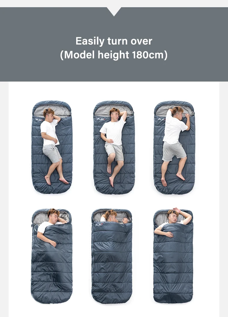 BISINNA Großer Camping-Schlafsack, leicht, 3-Jahreszeiten-Schlafsack, lange Größe, für Erwachsene, Ruhe, Wandern, Angeln – Detail 11