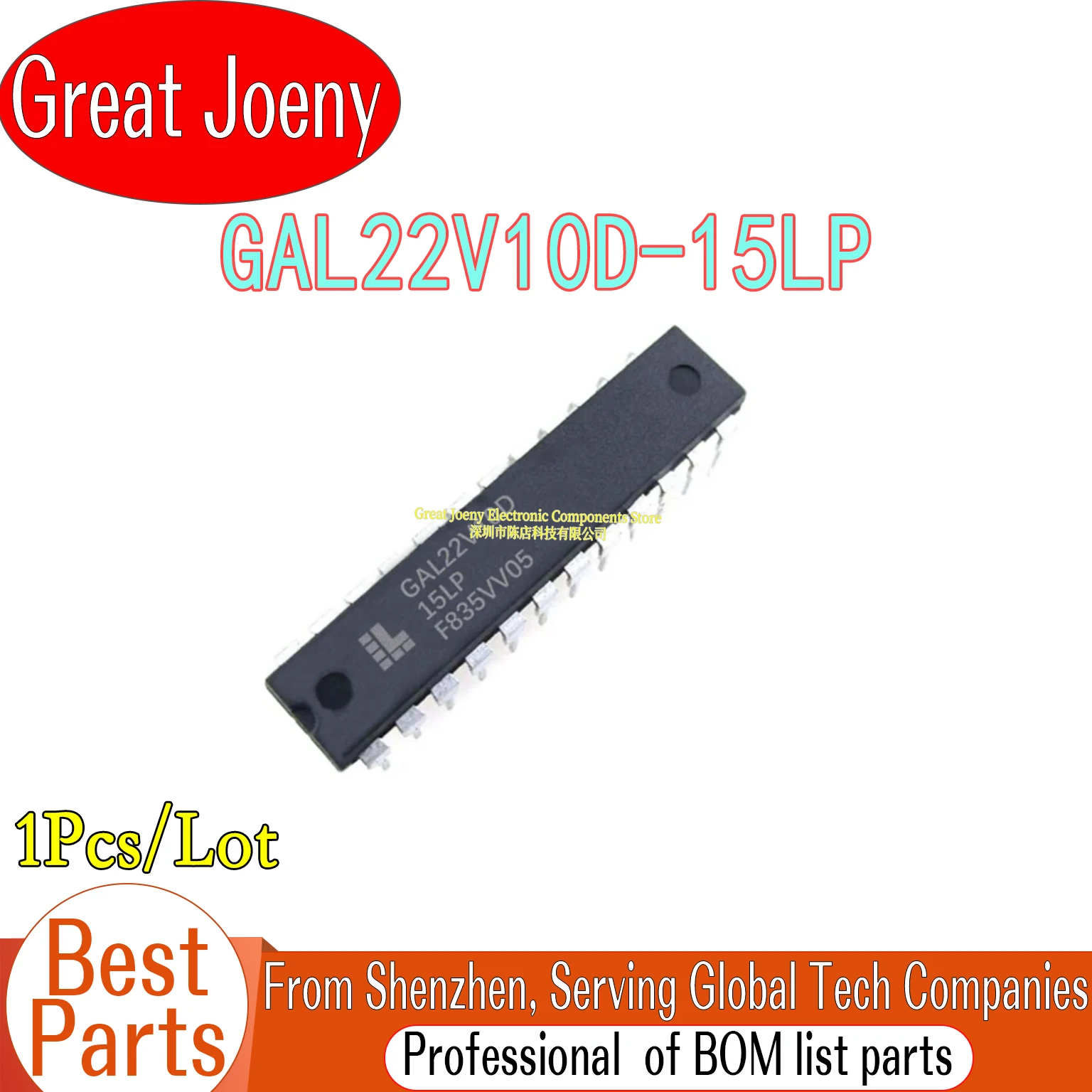 

100% New Original GAL22V10D GAL22V10D-15LP GAL22V10 IC Chipset DIP-24
