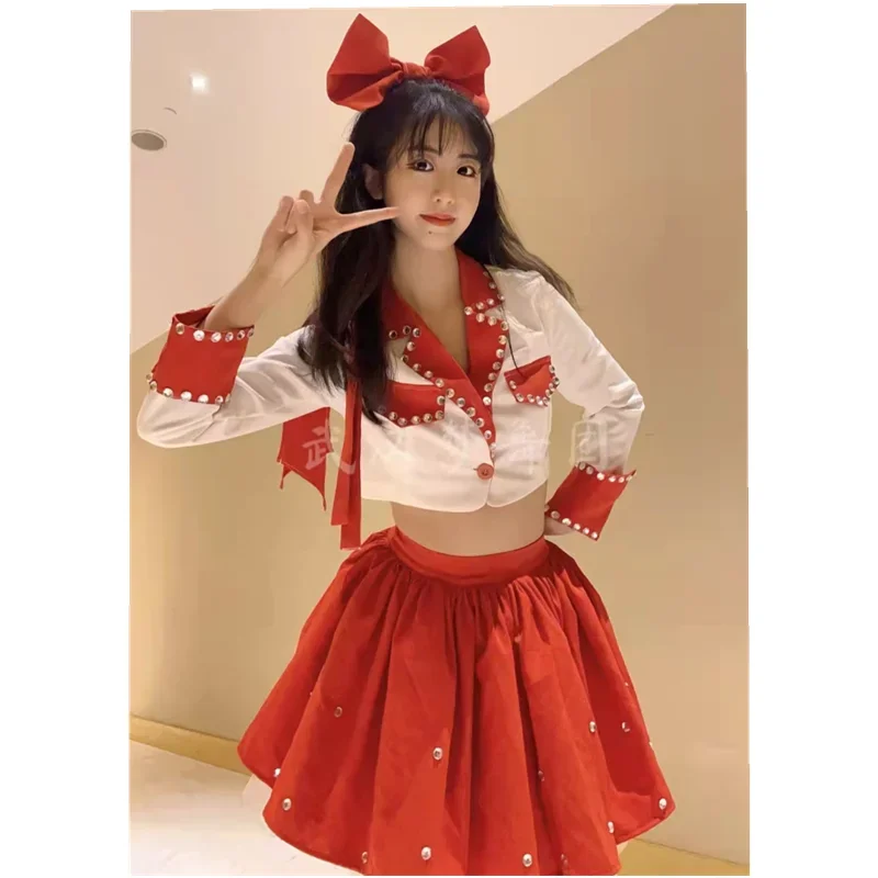 

kpop universe girl group performance costumes IVE same jazz dance cheerleader Korean style singing costumes