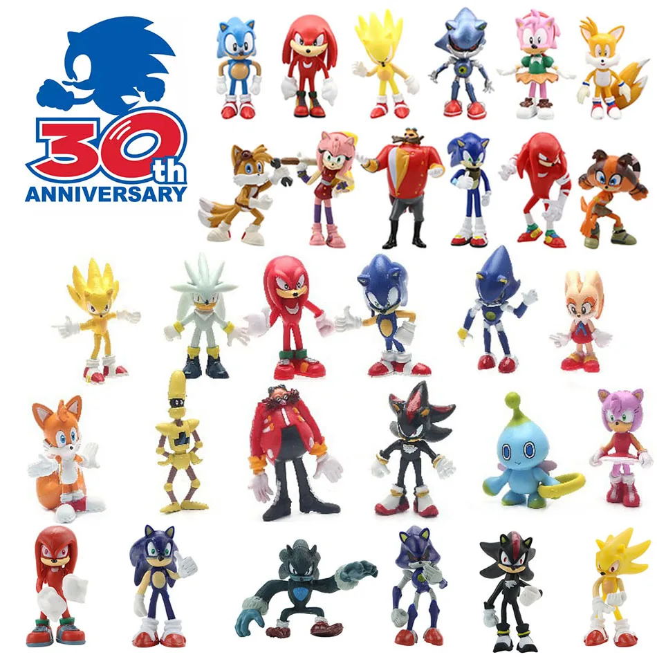 Mini figurines Sonic Rick en PVC pour enfants, poupées modèles, jouet animal mignon, Kasgehog Shadow Tail, cadeau d'anniversaire, 5-6cm, nouveau, ensemble de 12 pièces