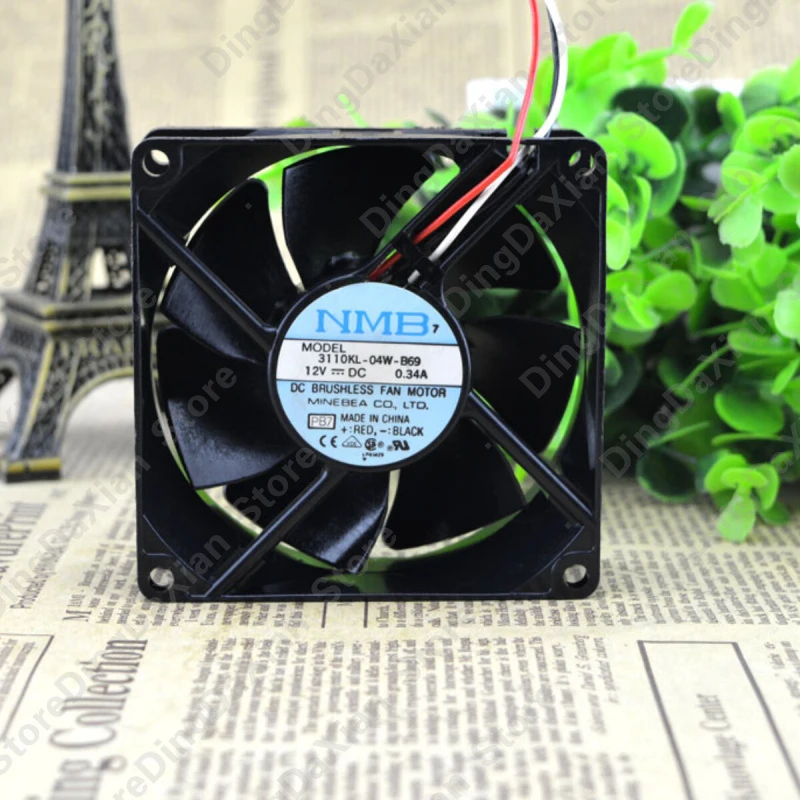 

D 12V 0.34A 8CM Mute Industrial Fan | For NMB 3110KL-04W-B69 Chassis Cooling 1PCS