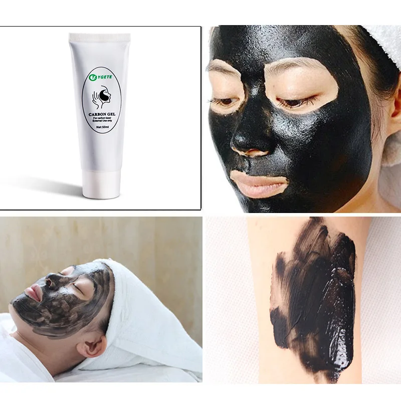 Gesichts Carbon Laser Creme Schwarz Puppe Gel Holzkohle Pulver Bleaching Laser Carbon Gel Schrumpfen Poren Öl Control Spezielle Nano Toner