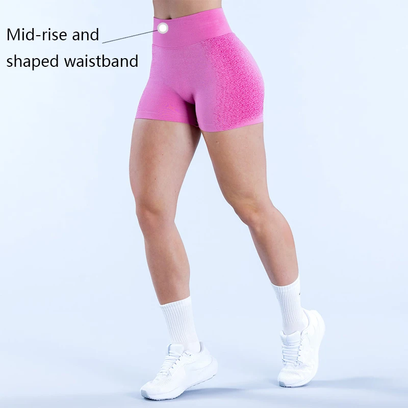 GYM DFYNE with Logo Women's High Waist Butt Lifting Yoga Shorts Women's Nylon Tights Training Sports Gym Pants