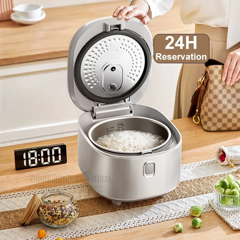 ميديا 4L وعاء طبخ الأرز الكهربائي للمنزل 2-6 أشخاص أوانٍ من الستانليس ستيل وعاء طبخ الأرز الذكي مع حجز 24 ساعة والدفء