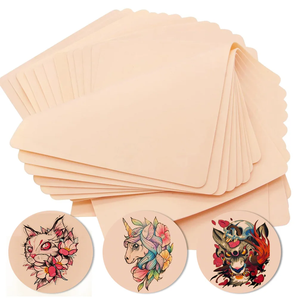 

15/13/10/8/5/3/1pcs Tattoo Practice Skin Blank Fake Tattoo Skin Synthetic Leather for Tattoo Beginners Fake Skin Exercise Tool