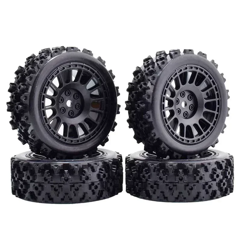 4Pcs 70Mm 1/10 RC Off-Road Buggy Car Rubber Tires Wheel Tyres Front For Tamiya TT01 TT02 XV01 LC RACING PTG-2 HSP HPI