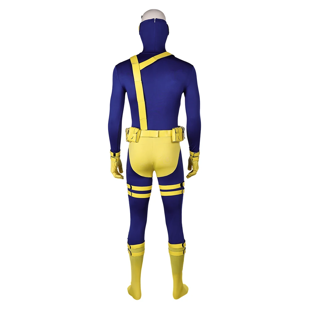 Scott Summers Cosplay X 97 Super Schurk Fantasia Kostuum Vermomming Volwassen Mannen Jumpsuit Zentai Pak Roleplay Outfit Halloween Pak