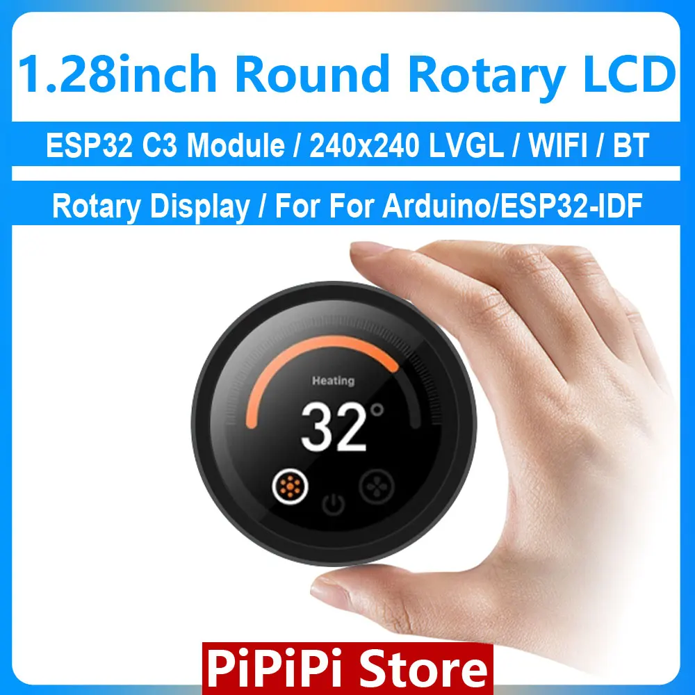 ESP32 LVGL C3 1.28 inch Round Rotary LCD Smart Screen 240*240 Knob rotary switch IPS tft lcd module with WIFI BT for Arduino