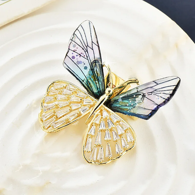 고급 나비 패치워크 브로치, 여성스러운 드레스에 어울리며 브로치 액세서리와 잘 어울립니다.