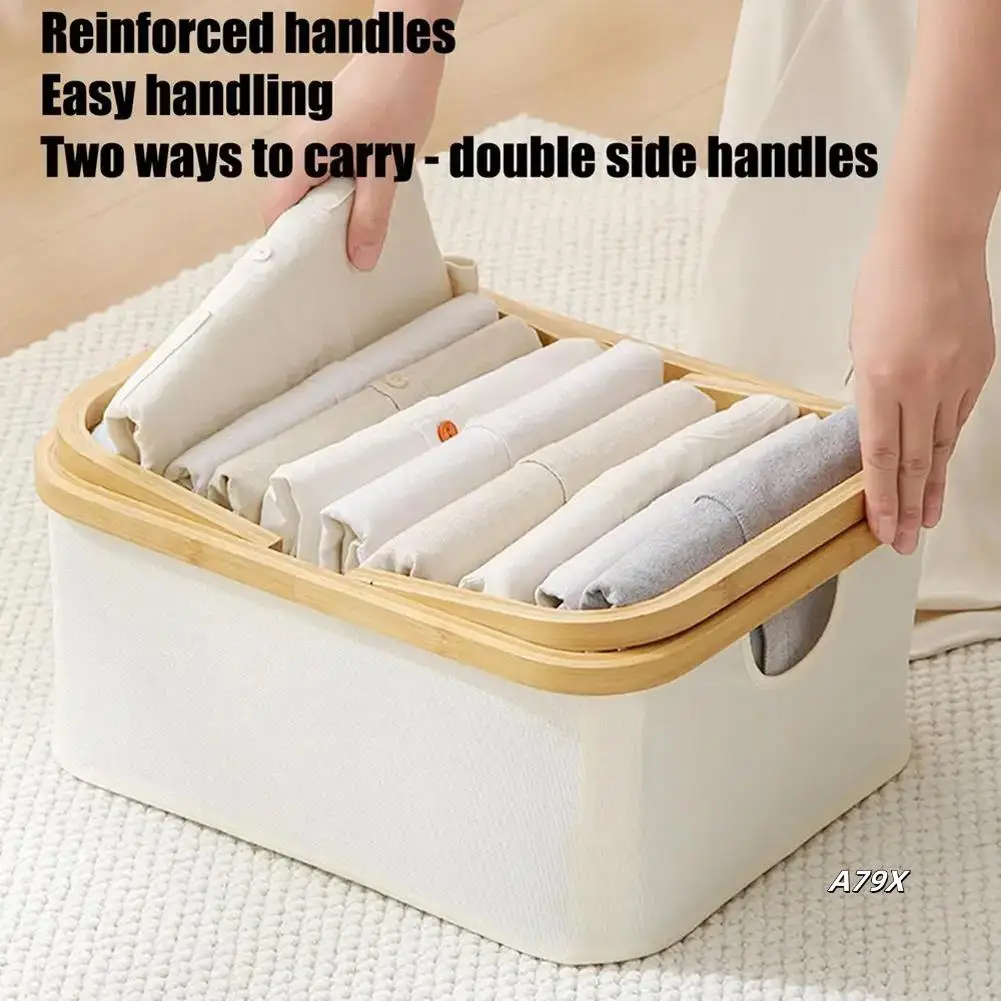 

Laundry Storage Basket Desktop Organizer Box Ood Handle Storage Baskets For Shelves Large Basket Clothing Washing Basket