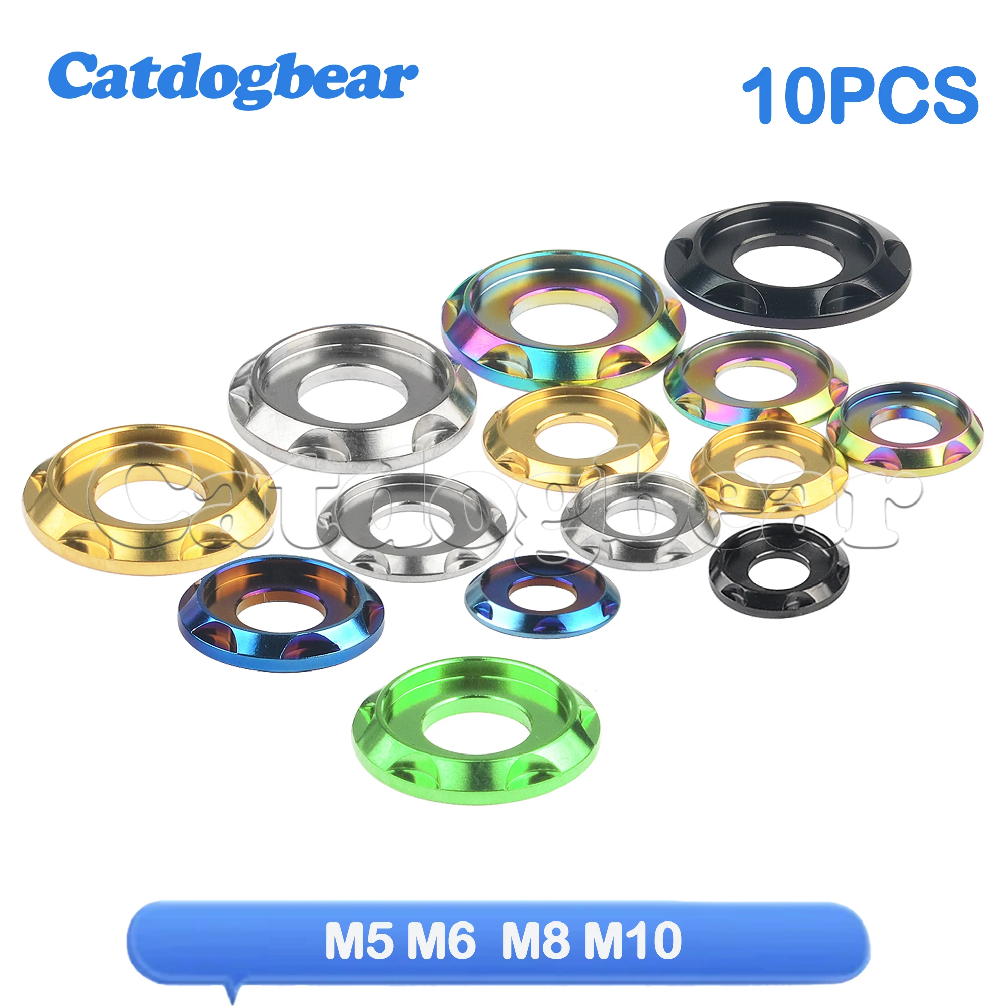 

Catdogbear 10 шт. титановые шайбы M5/M6/M8/M10 ступенчатая прокладка для мотоцикла