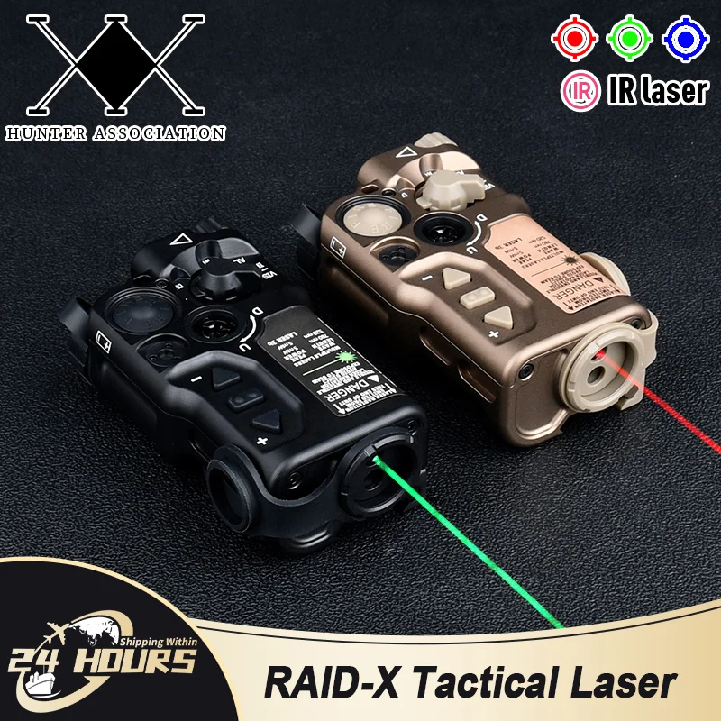 

WADSN RAID-X Tactical Laser Sight，Adjustable Power Beam, Red/Green/Blue Laser & IR Illuminator, perfect for Airsoft & Hunting