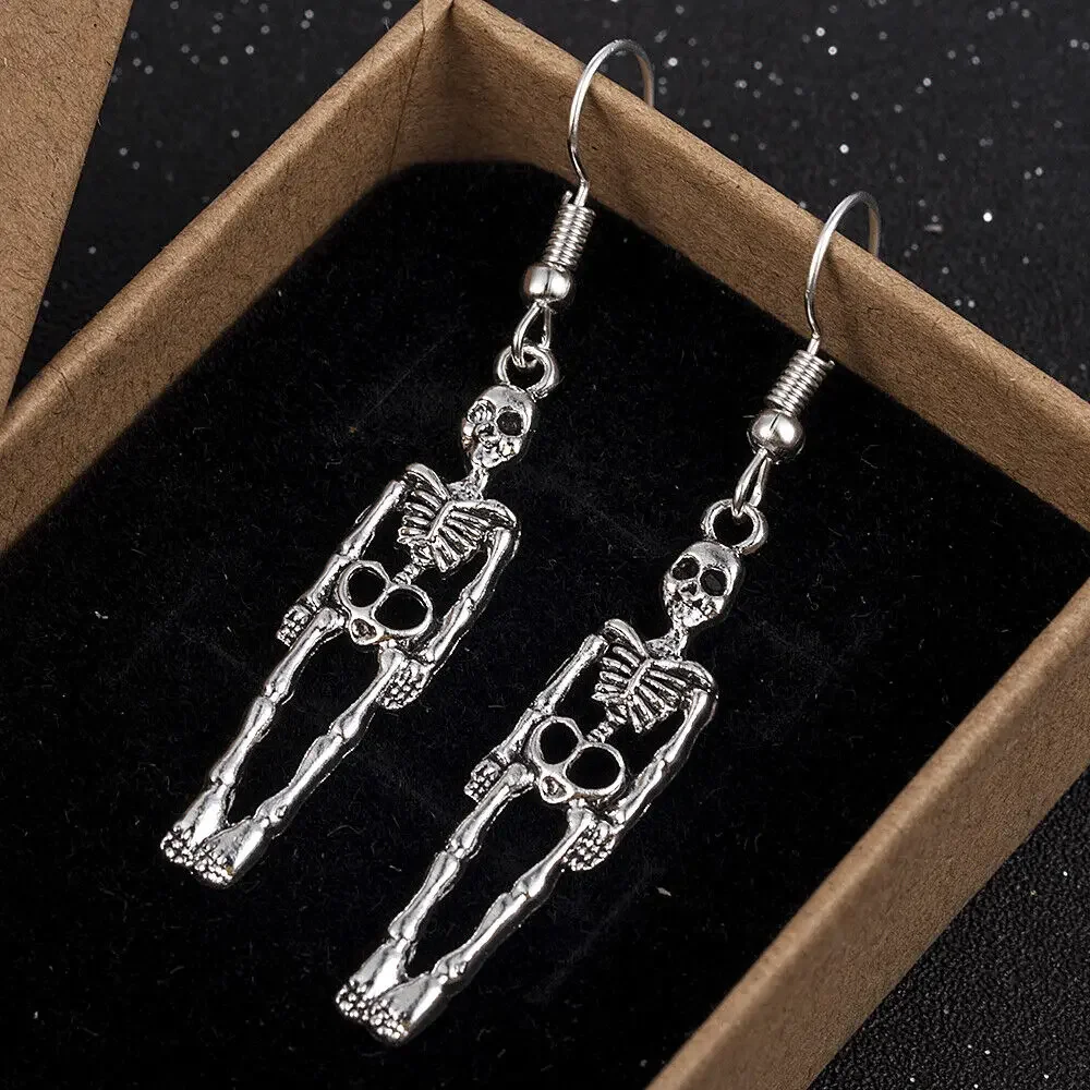 

Alloy Creative Gothic Halloween Vintage Skeleton Skull Dangle Earrings for Women Jewelry Party Gifts Exquisite Fashion Decor