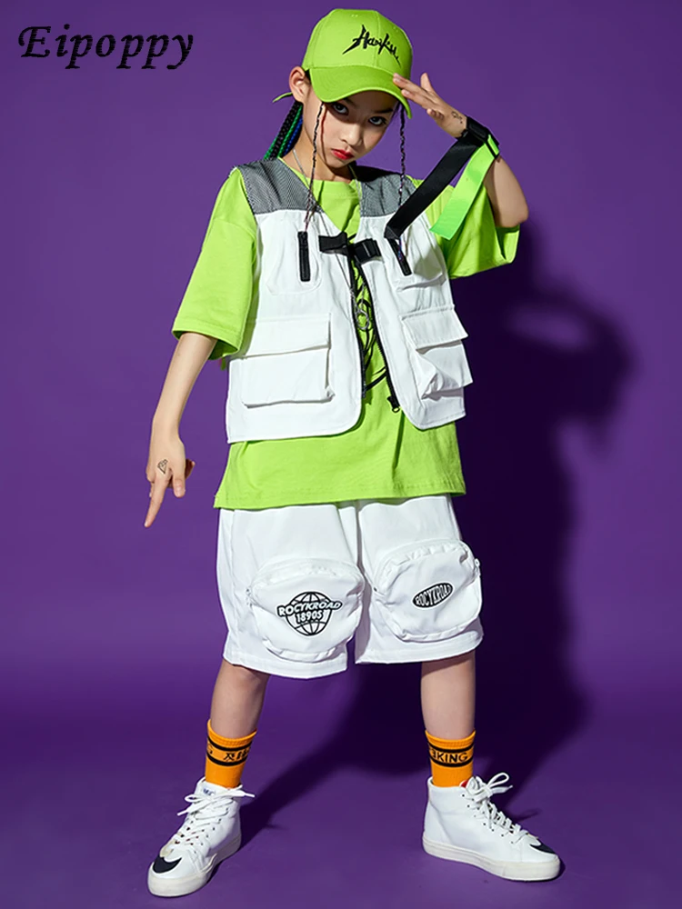 زي الهيب هوب للأطفال للفتيان والفتيات ، بدلة المنصة ، سترة رقص الجاز ، الصيف