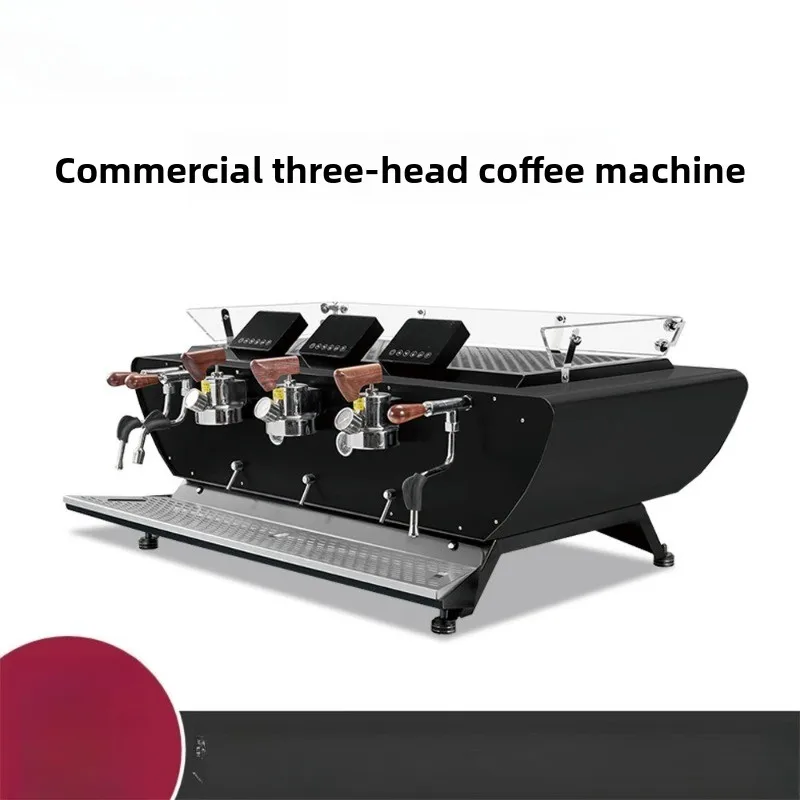 Commercial three-head coffee machine Italian semi-automatic saturated brewing head Italian rotary pump coffee machine