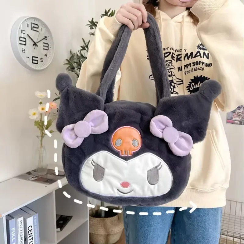 

Cartoon Anime Sanrio Hello Kitty Knapsack Plush My Melody Kuromi Children's Plush Backpack Student Backpack Storage Bag Toy