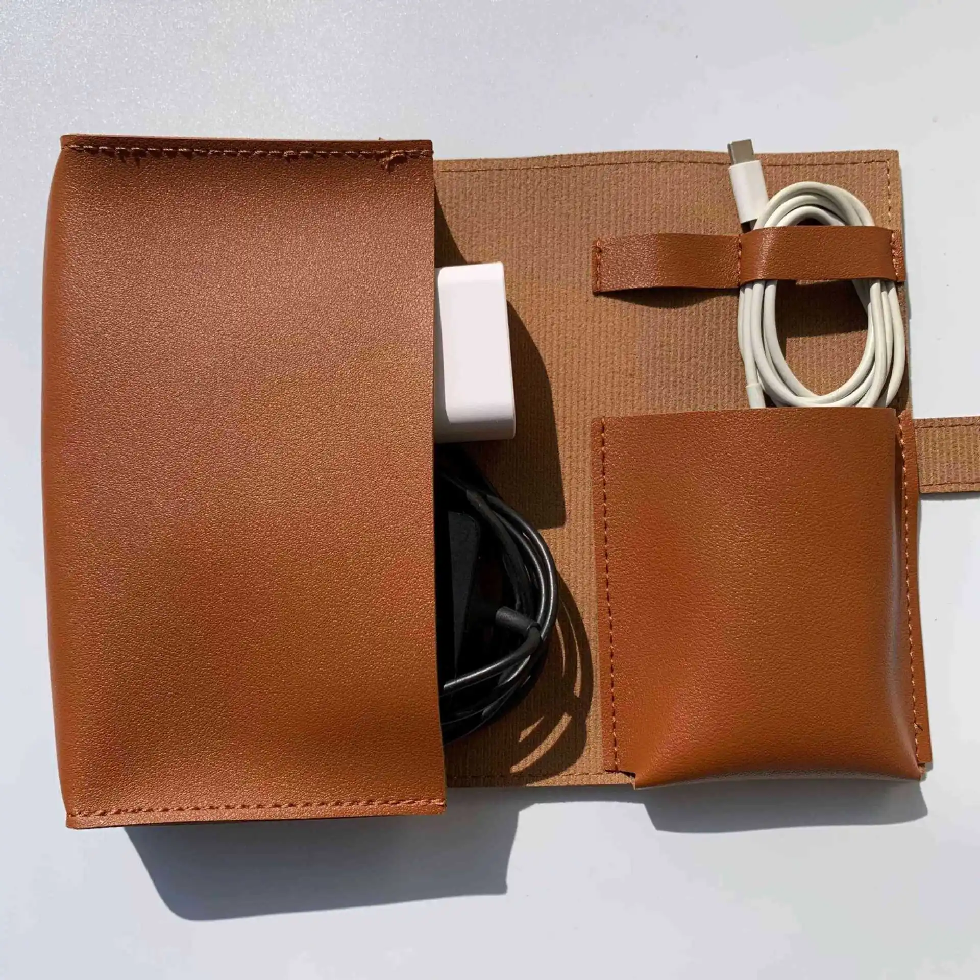 Bolsa Organizadora Portátil de 1 Peça com Múltiplos Compartimentos para Cabos, Carregadores e Mais - Bolsa Organizadora de Viagem Durável