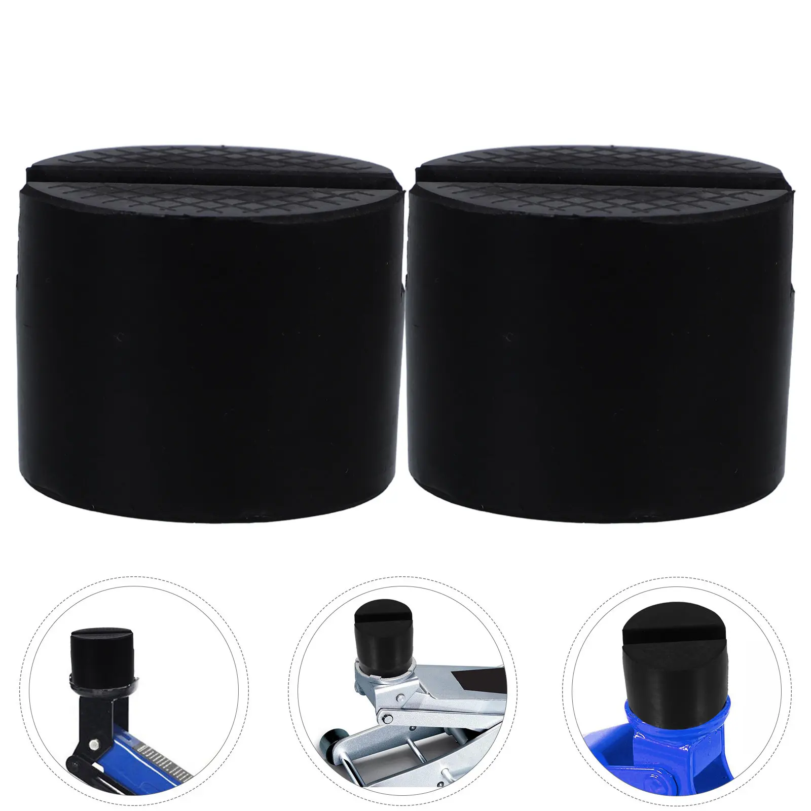 2Pcs Jack Stand Pads Universal Rubber Slotted Multi-Purpose Vehicle Maintenance Floor Jack Rubber Pad Adapter Stable Non-Slip