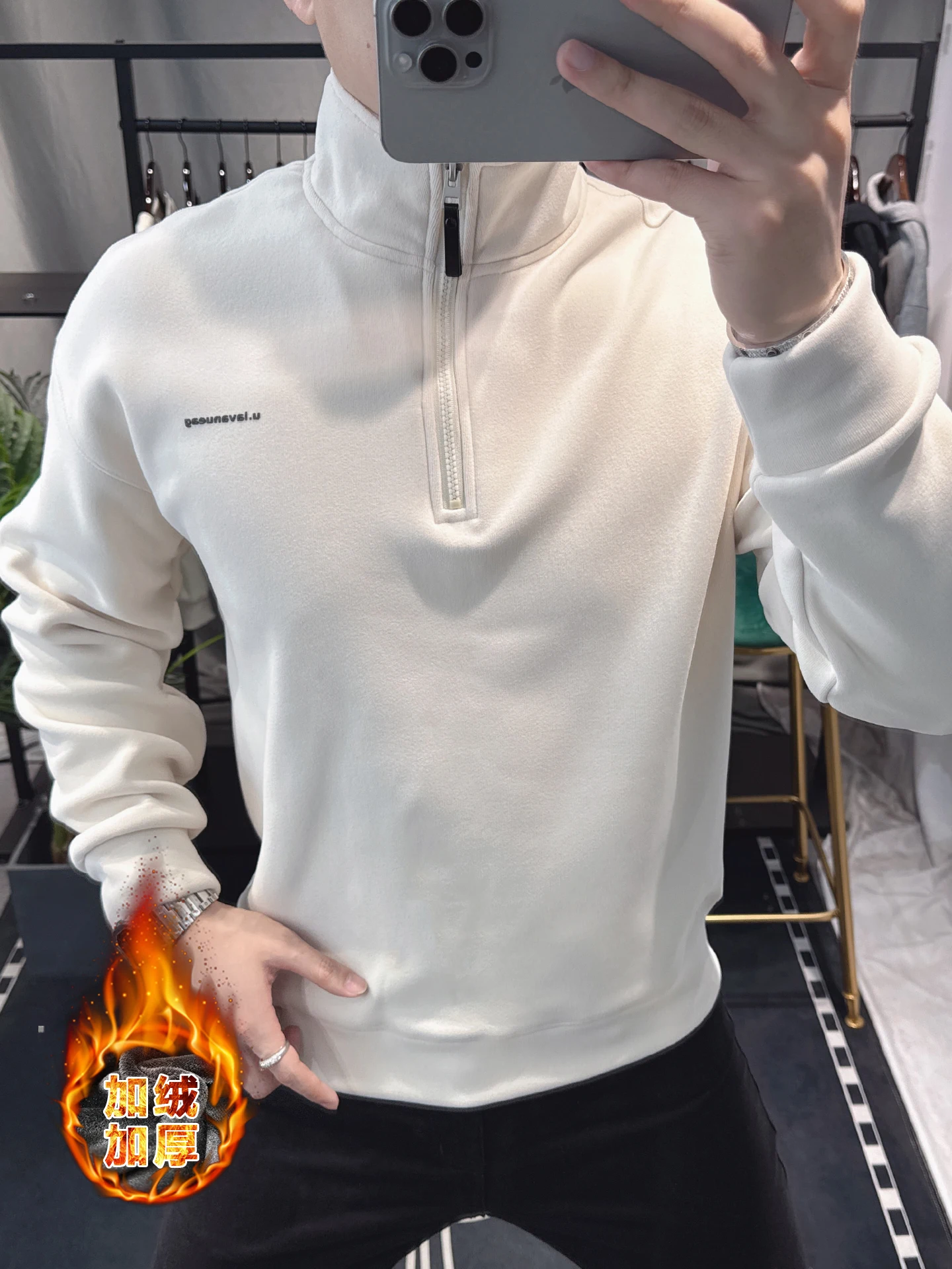 

Мужская толстовка с капюшоном на молнии и воротником-стойкой, утепленная, с длинными рукавами, удобная, теплая, повседневная, модная, осенне-зимняя