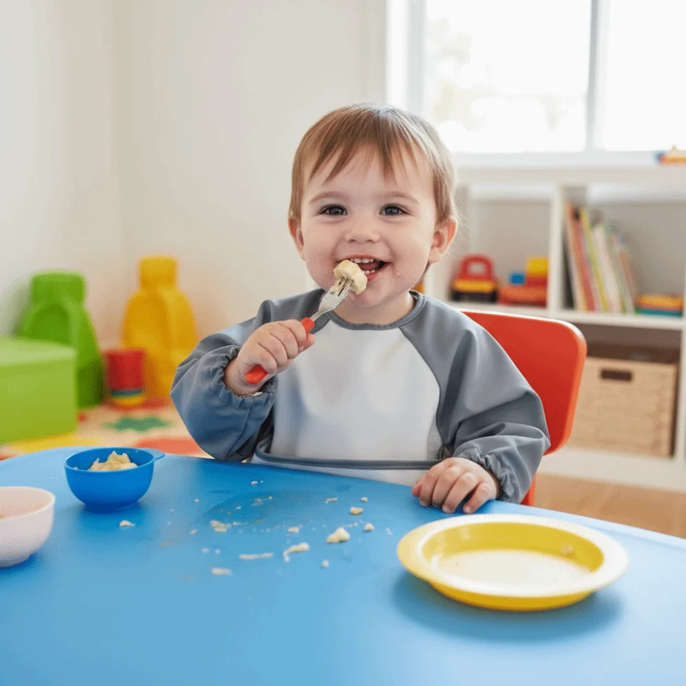 

Однотонный детский нагрудник для кормления, мягкий водонепроницаемый нагрудник из ПУ для детей, многоразовый фартук с длинными рукавами для малышей, для младенцев