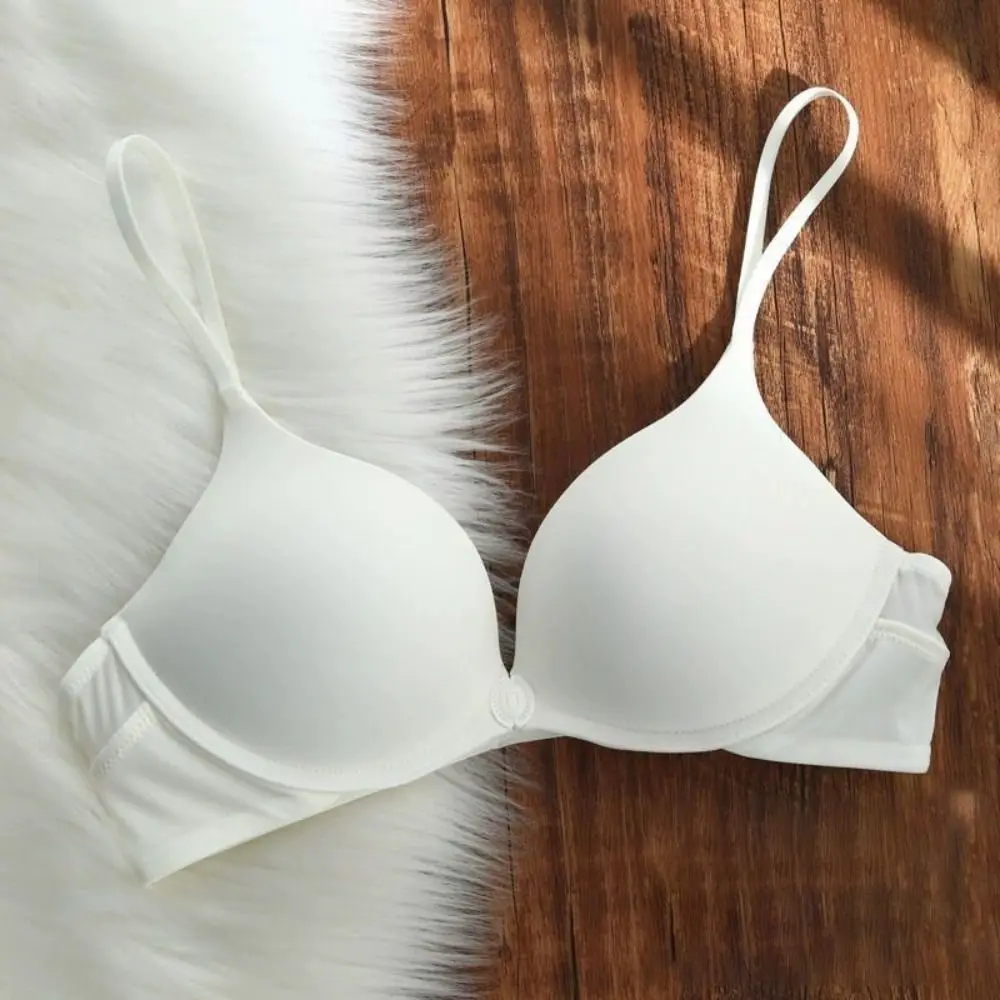 

Comfortable Front Button Push Up Bra Wireless Shockproof Deep V Bra Lingerie Anti-sagging Seamless Underwear Women