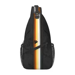 Custom Distressed Gay Bear Pride Flag Stripe Sling Bags Men Fashion Shoulder Chest Crossbody Backpack Traveling Daypack