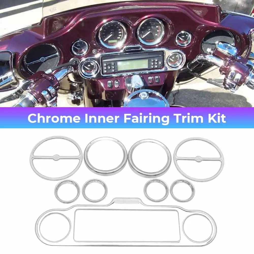 Speedo Gauge Bezels Stereo Accent Trim Ring Fit For Harley Street Electra Glide Ultra Classic CVO/SE FLHX/I 1996-2013 Motorcycle