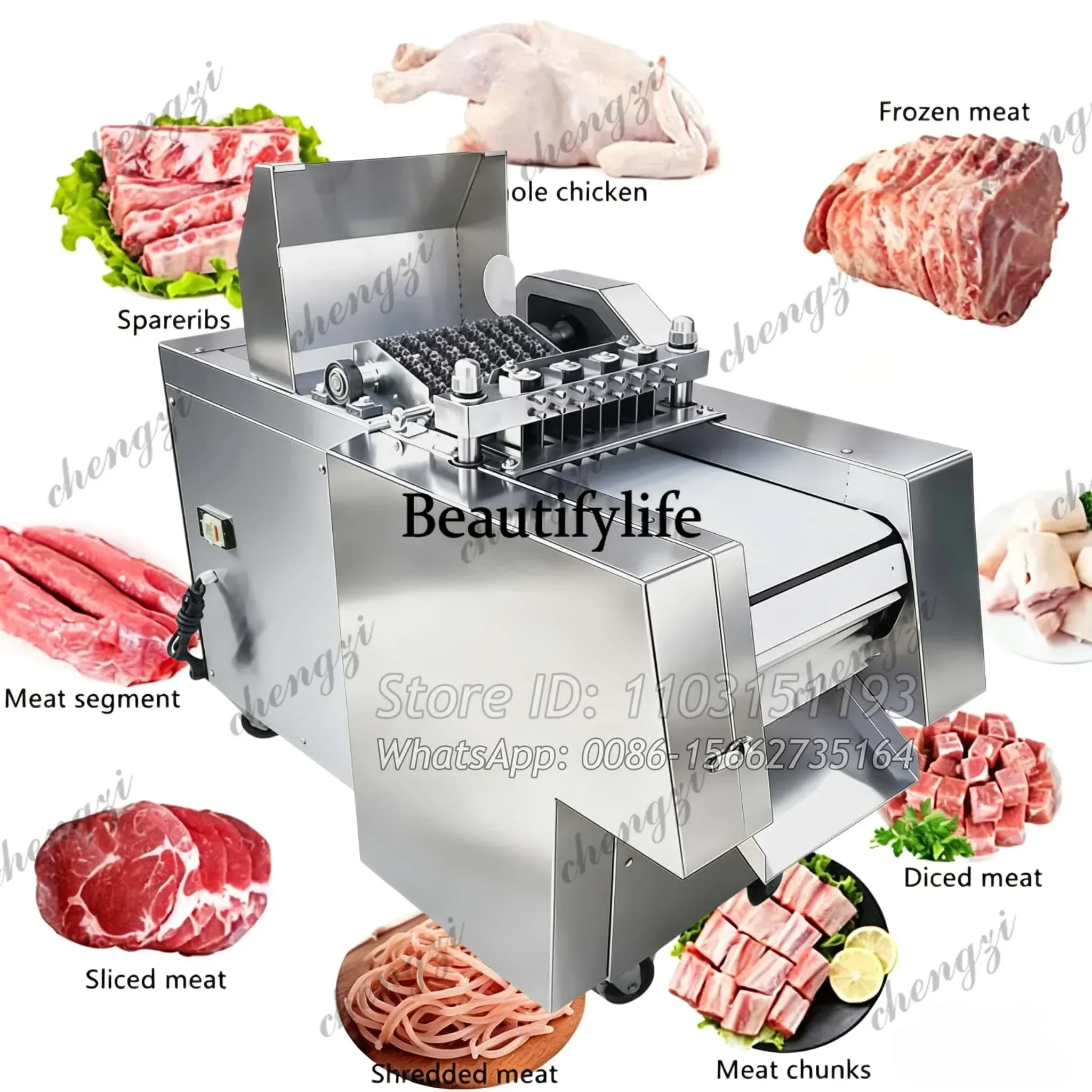 CE Approved Chicken Cutter Machine Fish Dicing Frozen Meat Dicer Cube Cutting Machine Meat Strips Cut Small Meat Cutting Machine