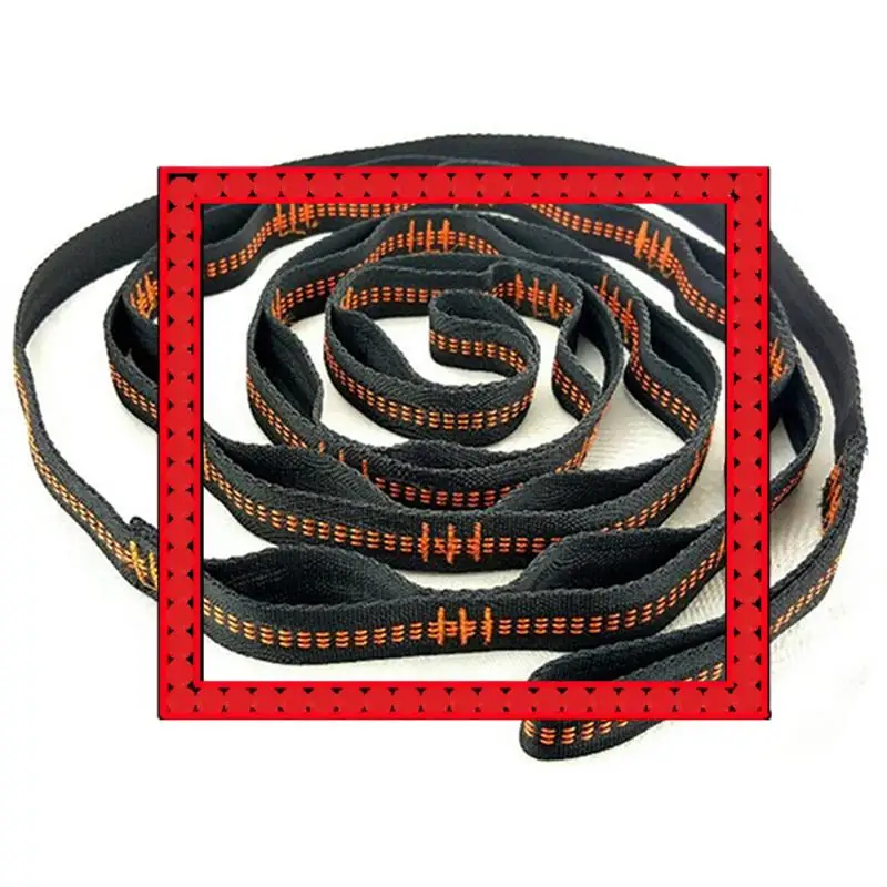 

Premium 5X Outdoor Hammock Tree Straps Tree Tie Rope High Load-Bearing Nylon Webbing Rock Climbing Flat Belt Cover Orange