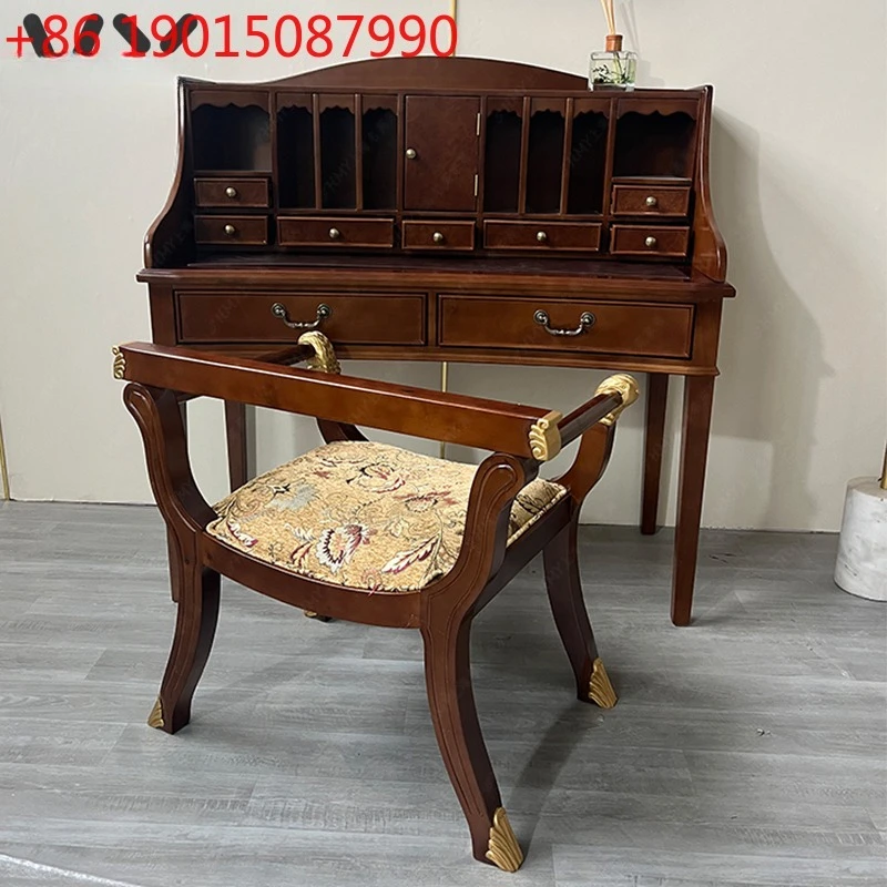 

Модный комод из цельного дерева для маленькой квартиры, резной мини-туалетный столик для спальни, можно настроить по индивидуальному заказу