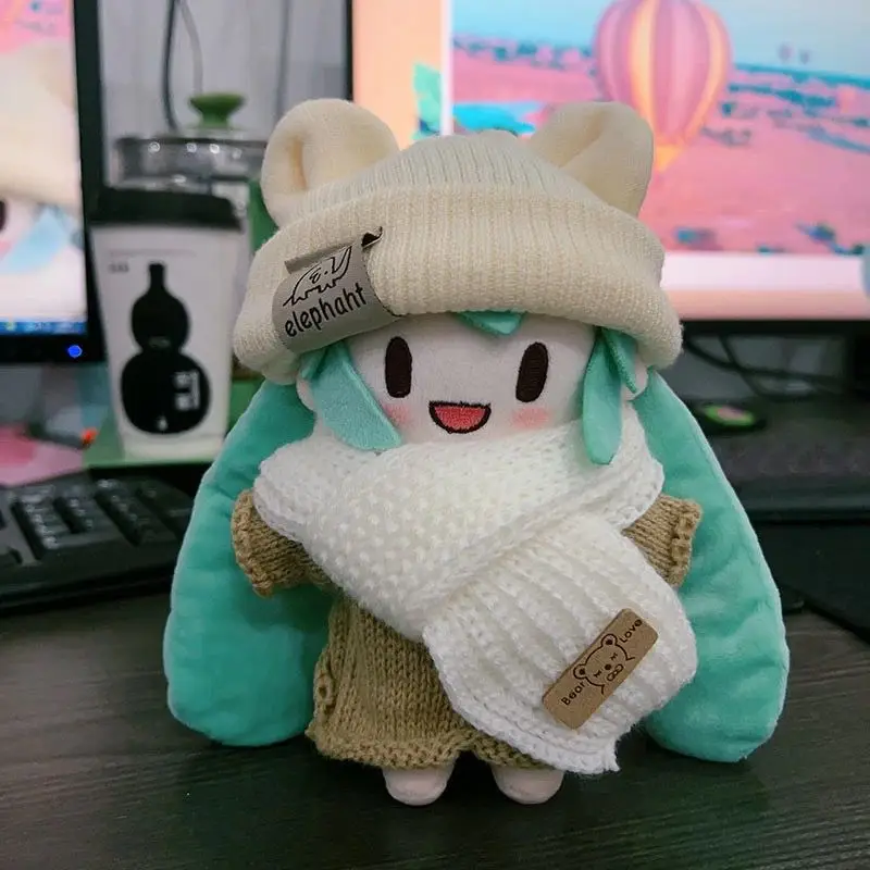 Kawaii Hatsune Miku princesa de la nieve Anime muñeco de peluche vestir Hatsune Miku Fufu Linda muñeca muñecos de peluche modelo juguete regalo de Navidad