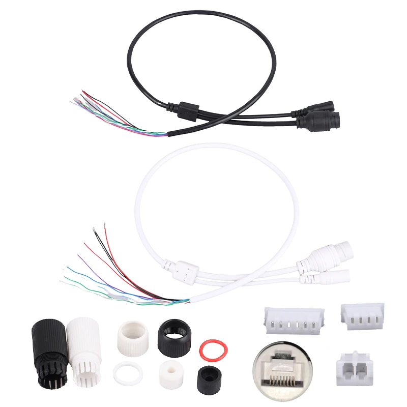 Cabo PoE com DC Audio IP Camera, Módulo para CCTV, Cabo RJ45, Construído em, 12V
