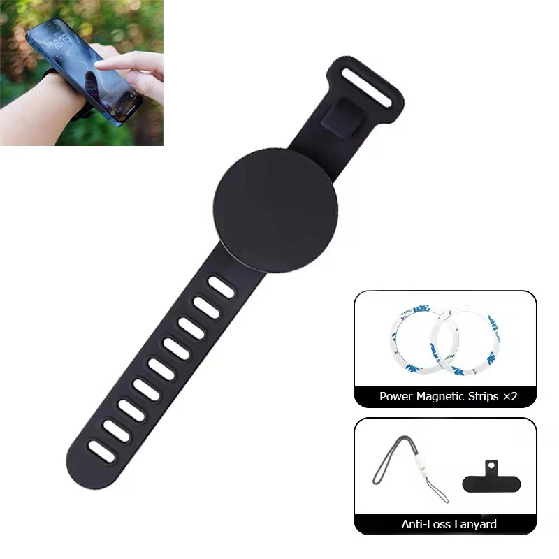 

Magnet Wrist Band Holder Wristband Hands Free, Magnetic Phone Mount Holder For Outdoor Cycling, Fitness Phone Accessories Sports