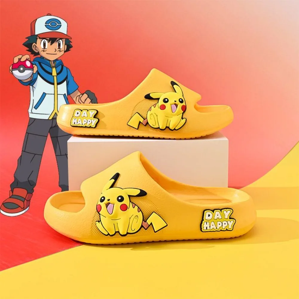

Pokemon Pikachu Summer Beach Slides Bathroom for Boys Girls Cartoon Anime Non-Slip Home Flip Flops Soft Sandals Slippers