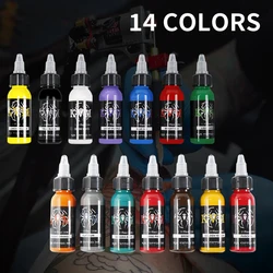 30ml 14colors Tattoo Ink Pigment with Box Body Art Tattoo Kits Professional Beauty Paints Makeup Tattoo Supplies Semi-permanent