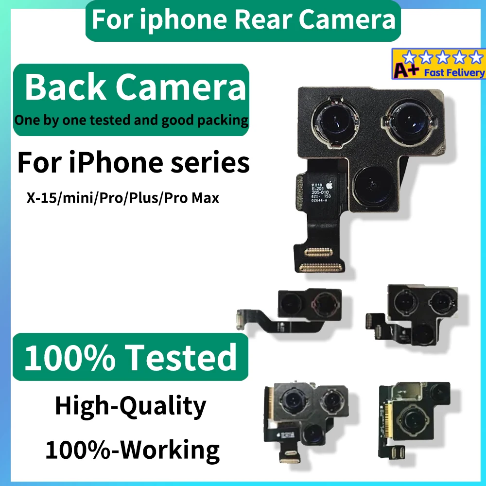 Tested Back Rear Camera Main Lens Flex Cable Camera module For iPhone X XS 11 Pro 12 Pro Max XR 11 PRO Rear Camera Repair Parts