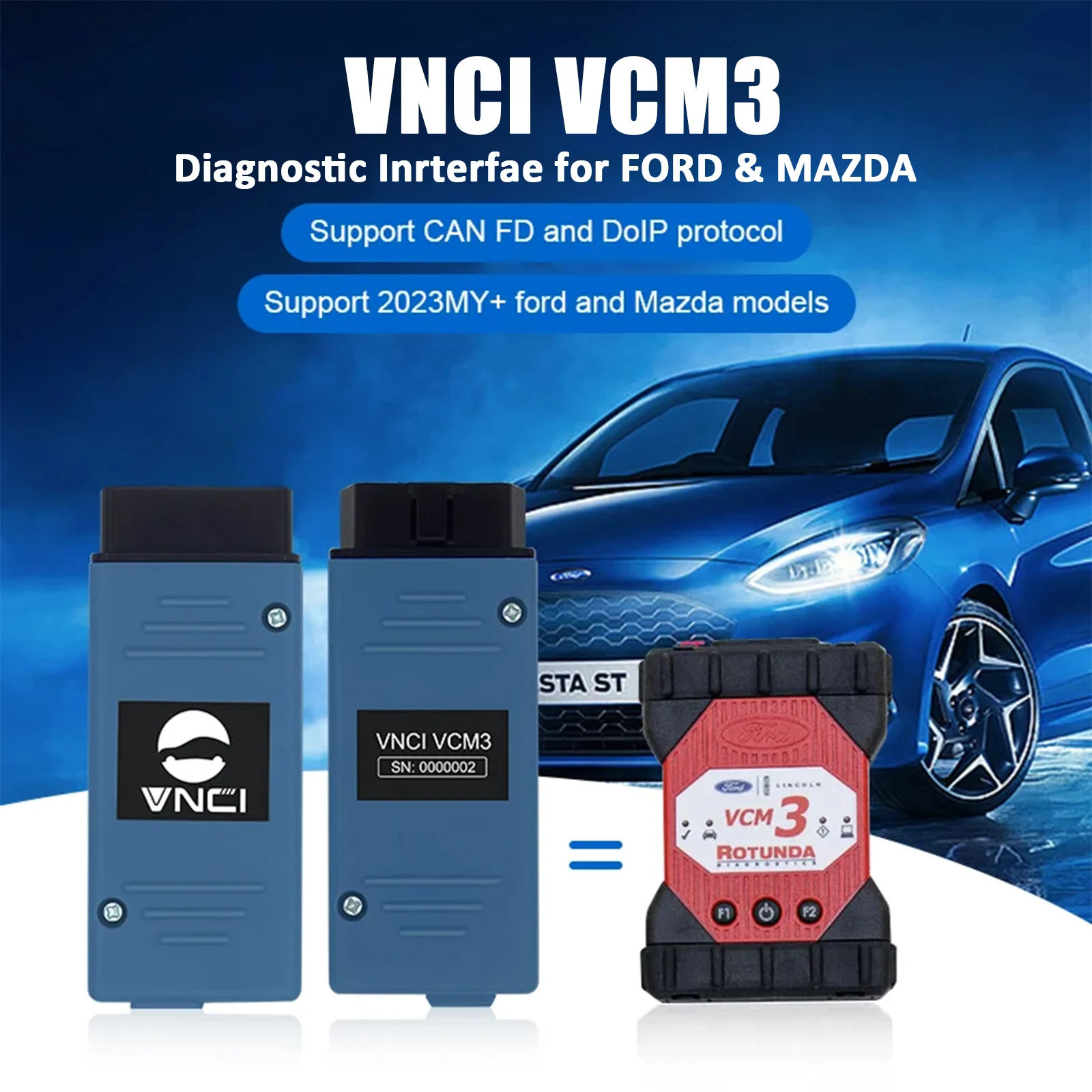 VNCI VCM3 Diagnostic Scanner For Ford Mazda Support CAN FD DoIP Compatible with Original Driver Support IDS FDRS MADRS Software