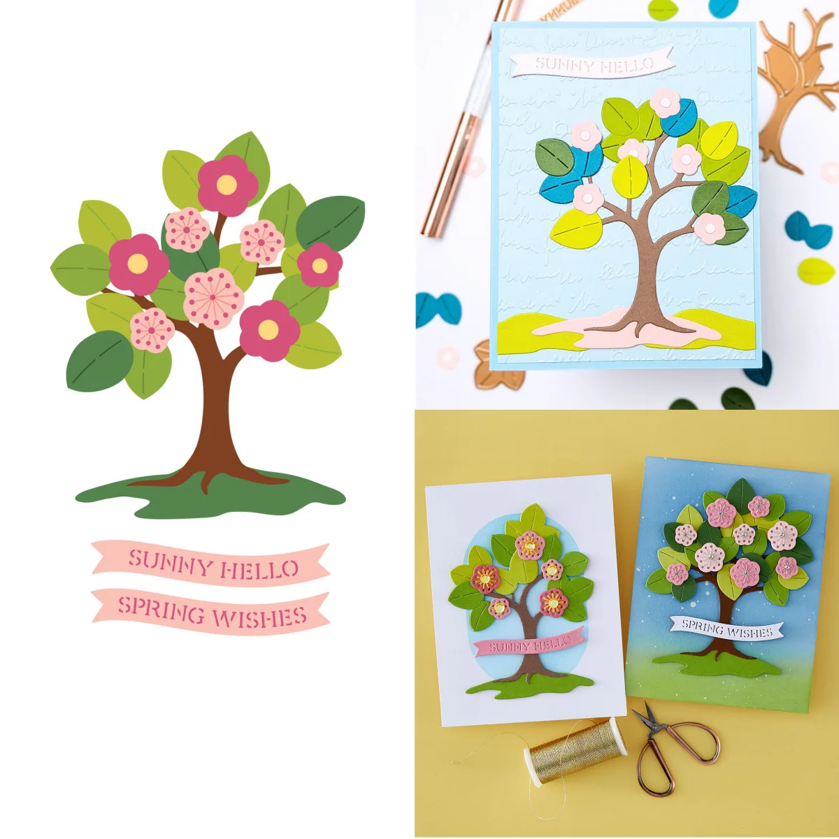 

Spring Stitched Tree Botanical Bunny Leaves Metal Cutting Dies Clear Stamps Stencil Hot Foil for DIY Scrapbook February 2026 New